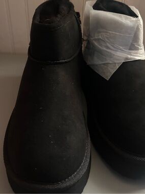 Juicy Couture Black Ankle Booties - Soft Nubuck Slip-On